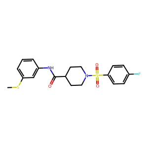 1-(4-fluorophenyl)sulfonyl-N-(3-methylsulfanylphenyl)piperidine-4-carboxamide structure
