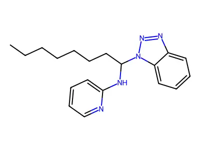 N-[1-(1H-1,2,3-Benzotriazol-1-yl)octyl]pyridin-2-amine structure
