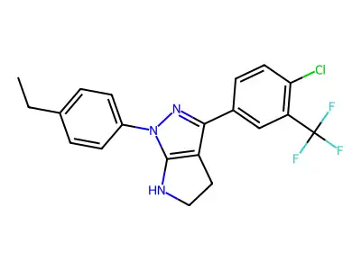 3-[4-chloro-3-(trifluoromethyl)phenyl]-1-(4-ethylphenyl)-4,5-dihydro-2H-pyrrolo[2,3-c]pyrazole structure