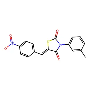 (E)-5-(4-nitrobenzylidene)-3-(m-tolyl)thiazolidine-2,4-dione structure