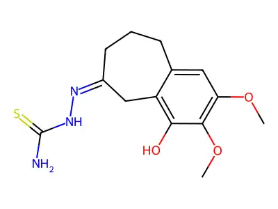 2,3-Dimethoxy-4-hydroxy-6-thiosemicarbazonobenzocycloheptane structure