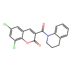 6,8-dichloro-3-(3,4-dihydroquinolin-1(2H)-ylcarbonyl)-2H-chromen-2-one structure