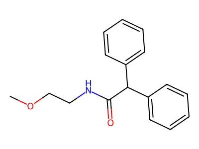 N-(2-methoxyethyl)-2,2-diphenylacetamide structure