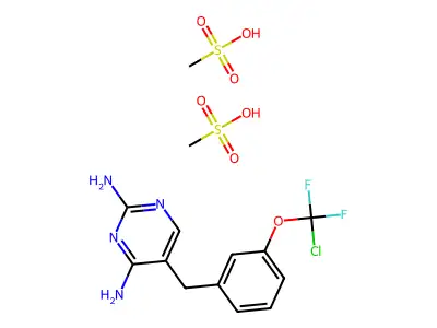 Pyrimidine, 5-(m-(chlorodifluoromethoxy)benzyl)-2,4-diamino-, dimethanesulfonate structure