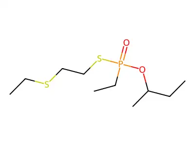 Phosphonothioic acid, ethyl-, S-(2-(ethylthio)ethyl) O-(1-methylpropyl) ester structure