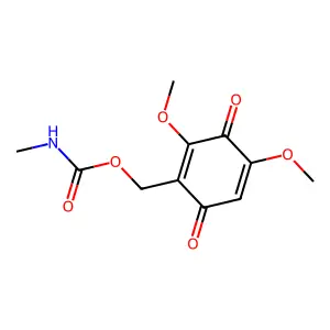 (2,4-dimethoxy-3,6-dioxocyclohexa-1,4-dien-1-yl)methyl N-methylcarbamate structure