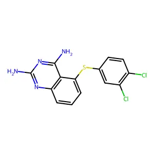 2,4-Diamino-5-[[3,4-dichlorophenyl]thio]quinazoline structure
