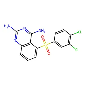 2,4-Diamino-5-[[3,4-dichlorophenyl]sulfonyl]quinazoline structure