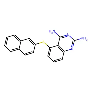 2,4-Diamino-5-[2-naphthylthio]quinazoline structure