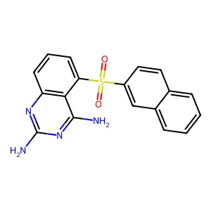 2,4-Diamino-5-[2-naphthylsulfonyl]quinazoline structure