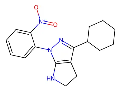 3-Cyclohexyl-1-(2-nitrophenyl)-1,2,4,5-tetrahydropyrrolo[2,3-c]pyrazole structure