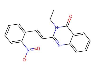 3-ethyl-2-[(E)-2-(2-nitrophenyl)ethenyl]quinazolin-4-one structure