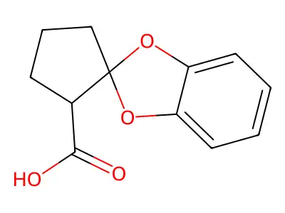 Spiro(cyclopentane-1,2'-benzodioxole)-2-carboxylic acid structure