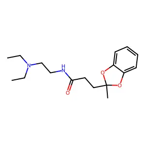 1,3-Benzodioxole-2-propionamide, N-(2-diethylaminoethyl)-2-methyl- structure