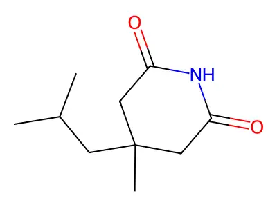 Glutarimide, 3-isobutyl-3-methyl- structure