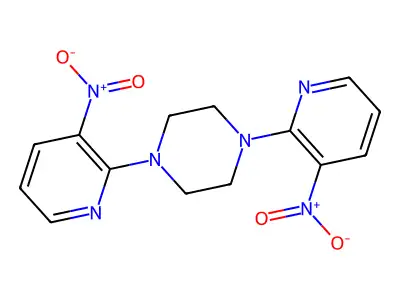 1,4-Bis(3-nitropyridin-2-yl)piperazine structure