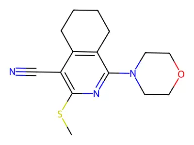 3-Methylsulfanyl-1-morpholin-4-yl-5,6,7,8-tetrahydroisoquinoline-4-carbonitrile structure