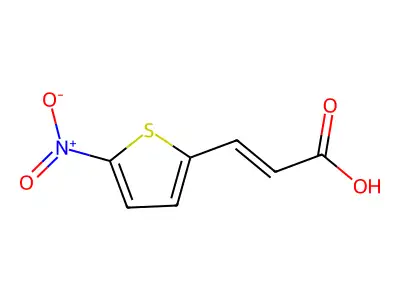 (2E)-3-(5-nitrothiophen-2-yl)prop-2-enoic acid structure
