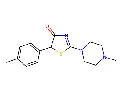 4(5H)-Thiazolone, 5-(4-methylphenyl)-2-(4-methyl-1-piperazinyl)- structure