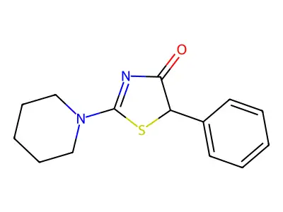4(5H)-Thiazolone, 5-phenyl-2-(1-piperidinyl)- structure