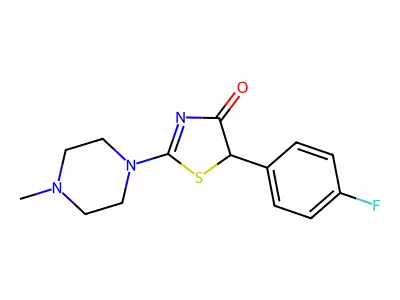 4(5H)-Thiazolone, 5-(4-fluorophenyl)-2-(4-methyl-1-piperazinyl)- structure