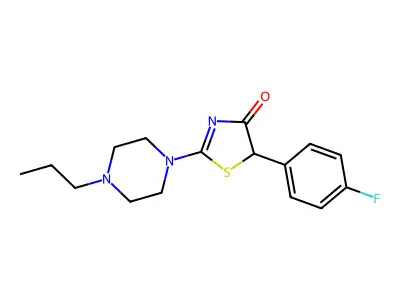 4(5H)-Thiazolone, 5-(4-fluorophenyl)-2-(4-propyl-1-piperazinyl)- structure