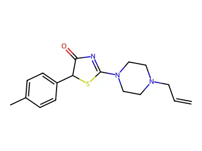 4(5H)-Thiazolone, 5-(4-methylphenyl)-2-(4-(2-propenyl)-1-piperazinyl)- structure