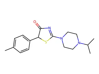 4(5H)-Thiazolone, 2-(4-(1-methylethyl)-1-piperazinyl)-5-(4-methylphenyl)- structure