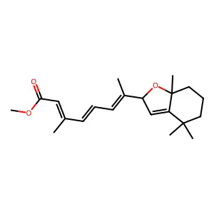 Methyl-5,8-monoepoxyretinoate structure