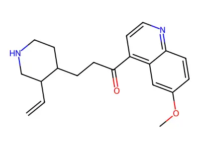 1-(6-Methoxyquinolin-4-yl)-3-(3-vinylpiperidin-4-yl)propan-1-one structure
