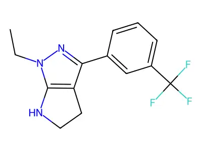 1-ethyl-3-[3-(trifluoromethyl)phenyl]-4,5-dihydro-2H-pyrrolo[2,3-c]pyrazole structure