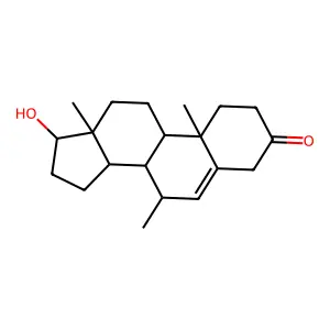 (7alpha,17beta)-17-Hydroxy-7-methylandrost-5-en-3-one structure