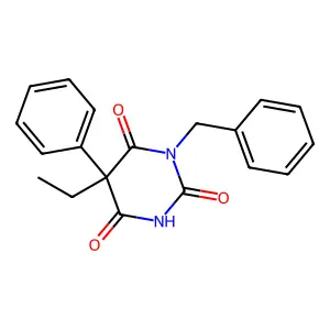 2,4,6(1H,3H,5H)-Pyrimidinetrione, 5-ethyl-5-phenyl-1-(phenylmethyl)- structure