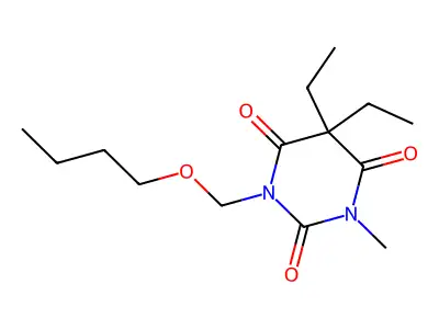 2,4,6(1H,3H,5H)-Pyrimidinetrione, 1-(butoxymethyl)-5,5-diethyl-3-methyl- structure