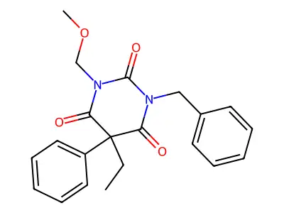 1-Benzyl-3-methoxymethyl-5-ethyl-5-phenylbarbituric acid structure