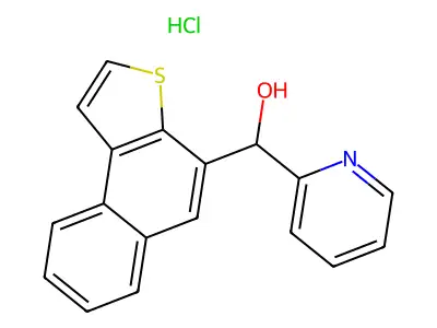 2-Pyridinemethanol, alpha-(naphtho(2,1-b)thien-4-yl)-, hydrochloride structure