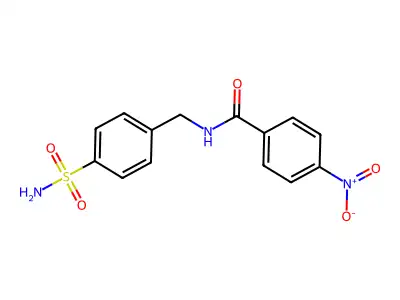 4-nitro-N-(4-sulfamoylbenzyl)-benzamide structure