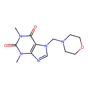 3,7-Dihydro-1,3-dimethyl-7-(4-morpholinylmethyl)-1H-purine-2,6-dione structure