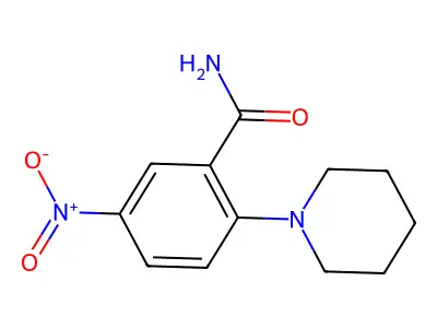 5-Nitro-2-(1-piperidinyl)benzamide structure