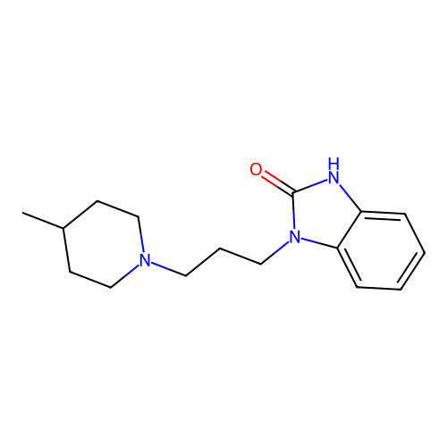 1-[3-(4-methyl-1-piperidinyl)propyl]-1,3-dihydro-2H-benzimidazol-2-one structure