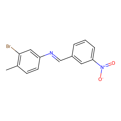 3-bromo-4-methyl-N-(3-nitrobenzylidene)aniline structure