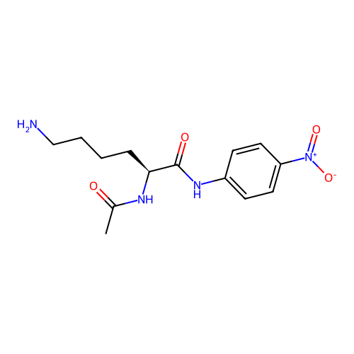 (2S)-2-acetamido-6-amino-N-(4-nitrophenyl)hexanamide structure