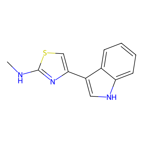 4-(1H-indol-3-yl)-N-methyl-1,3-thiazol-2-amine structure