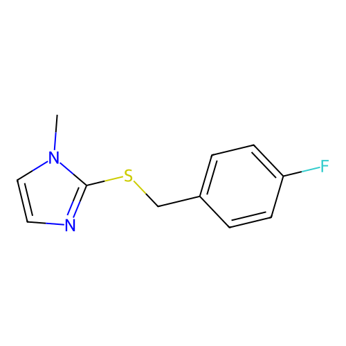 2-[(4-Fluorophenyl)methylsulfanyl]-1-methylimidazole structure