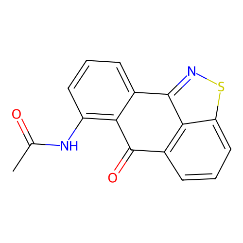 N-(6-oxo-6H-anthra(9,1-cd)isothiazol-7-yl)acetamide structure