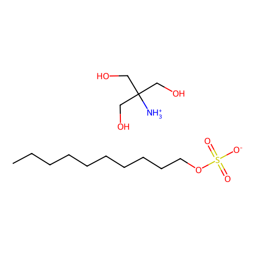 (2-Hydroxy-1,1-bis(hydroxymethyl)ethyl)ammonium decyl sulphate structure