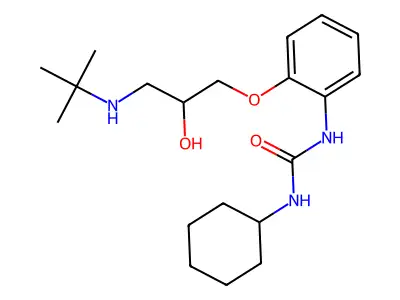 Urea, N-cyclohexyl-N'-(2-(3-((1,1-dimethylethyl)amino)-2-hydroxypropoxy)phenyl)- structure