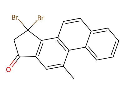 17H-Cyclopenta(a)phenanthren-17-one, 15,15-dibromo-15,16-dihydro-11-methyl- structure