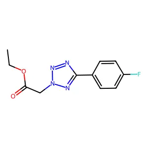 Ethyl 2-[5-(4-fluorophenyl)tetrazol-2-yl]acetate structure