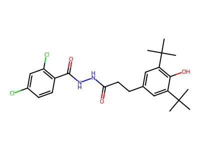 2,4-dichloro-N'-[3-(3,5-di-tert-butyl-4-hydroxyphenyl)propanoyl]benzohydrazide structure